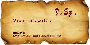 Vider Szabolcs névjegykártya