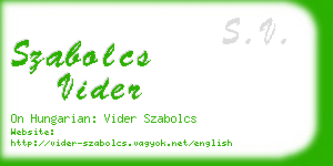 szabolcs vider business card